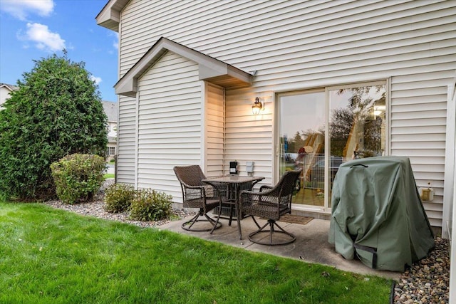 view of patio with area for grilling