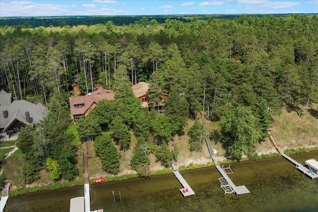 bird's eye view featuring a view of trees