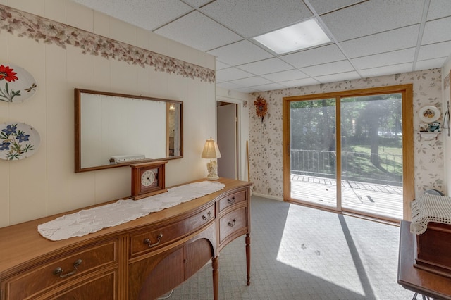 interior space featuring a paneled ceiling