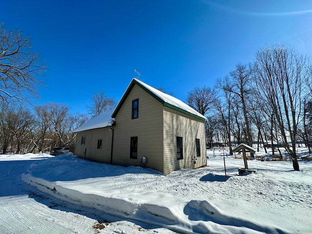 view of snowy exterior