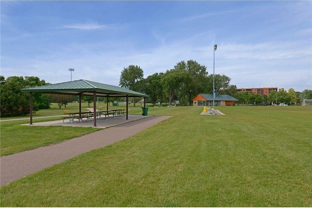 view of property's community featuring a gazebo and a yard