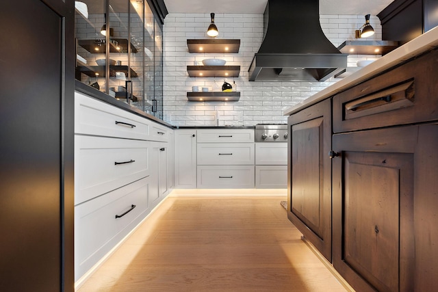 interior space featuring light wood-type flooring