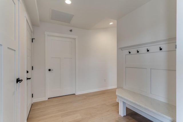 mudroom featuring light wood-type flooring