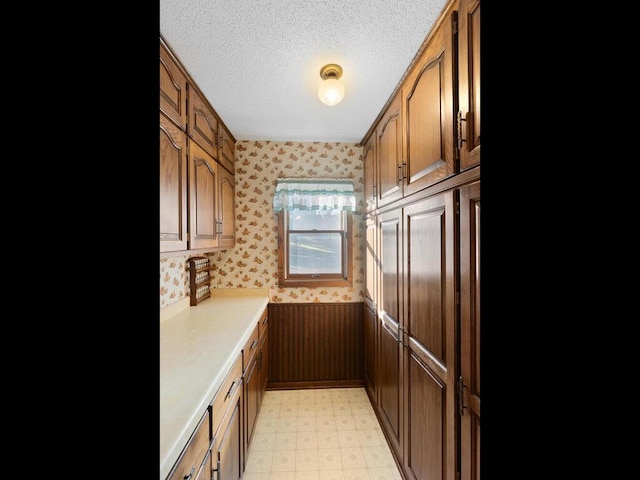 kitchen with a textured ceiling