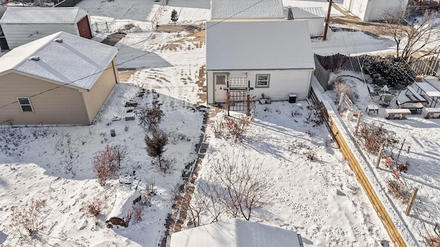 view of snowy aerial view