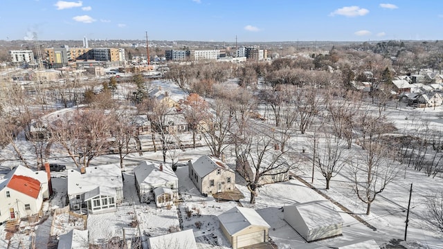 view of snowy aerial view