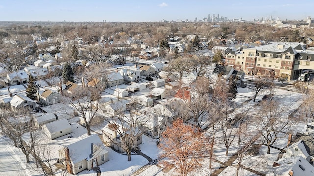 view of snowy aerial view