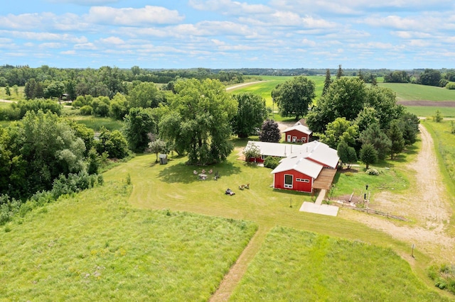 aerial view with a rural view