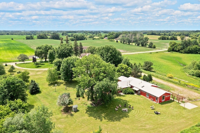 aerial view with a rural view