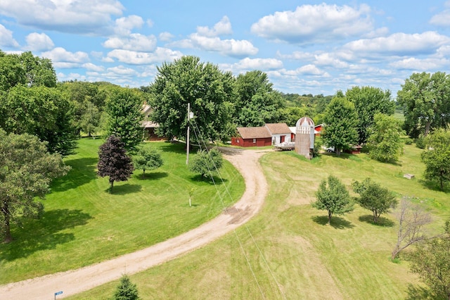 bird's eye view featuring a rural view