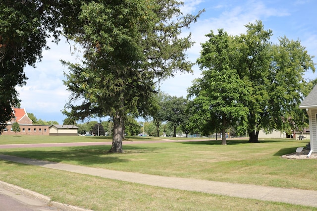 view of home's community with a yard