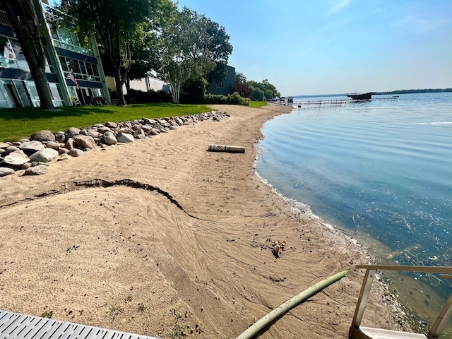 property view of water featuring a view of the beach