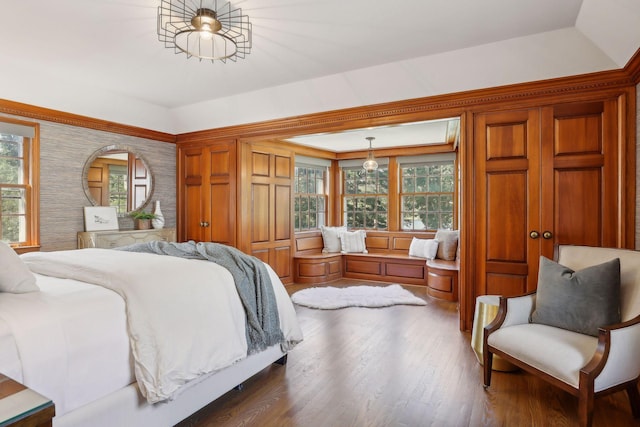 bedroom featuring dark hardwood / wood-style floors