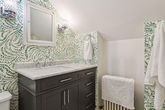 bathroom with toilet and vanity