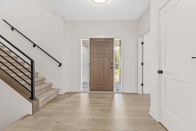 entrance foyer featuring light hardwood / wood-style flooring