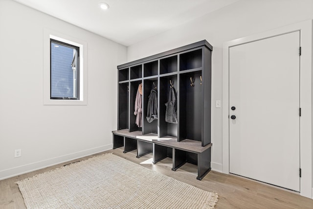 mudroom featuring light wood-type flooring