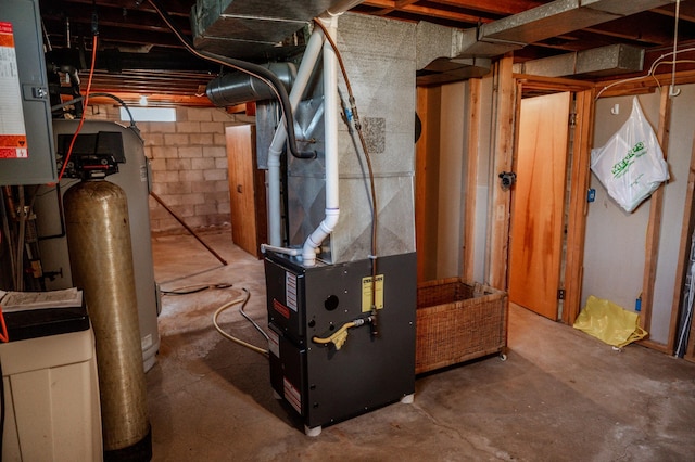 utility room with heating unit