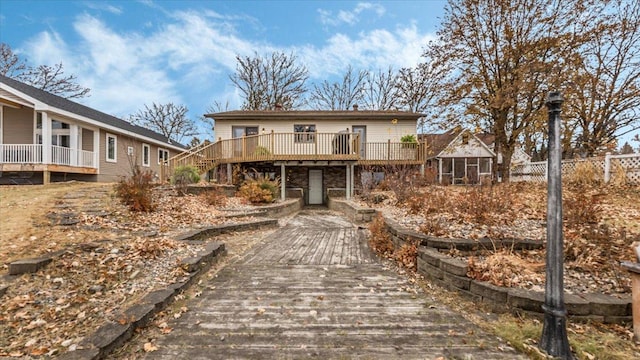 view of property featuring a deck