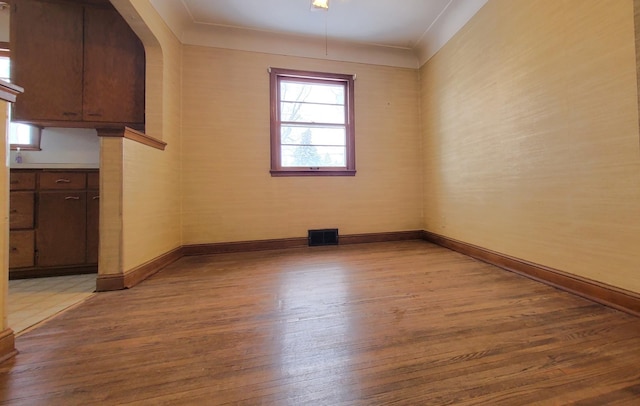 unfurnished room featuring light wood-type flooring