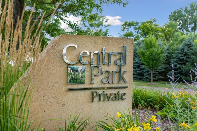 view of community sign