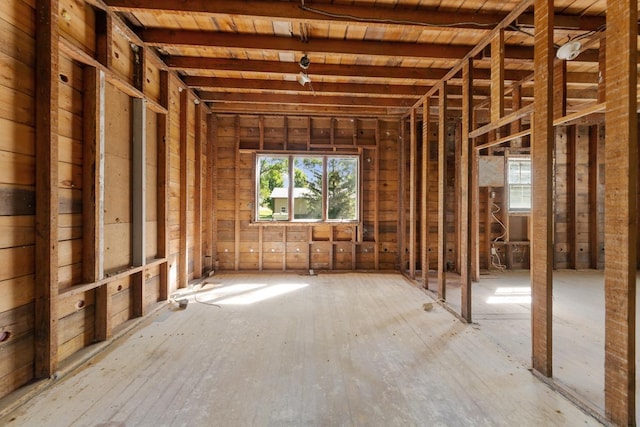 misc room with wooden ceiling