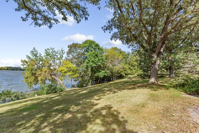 view of yard featuring a water view