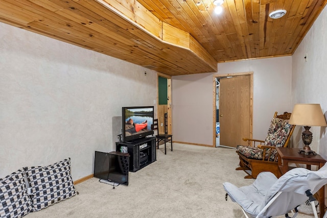 7702 County Road 5 NE, North Branch, MN 55056 - sitting room with wood ceiling and carpet flooring