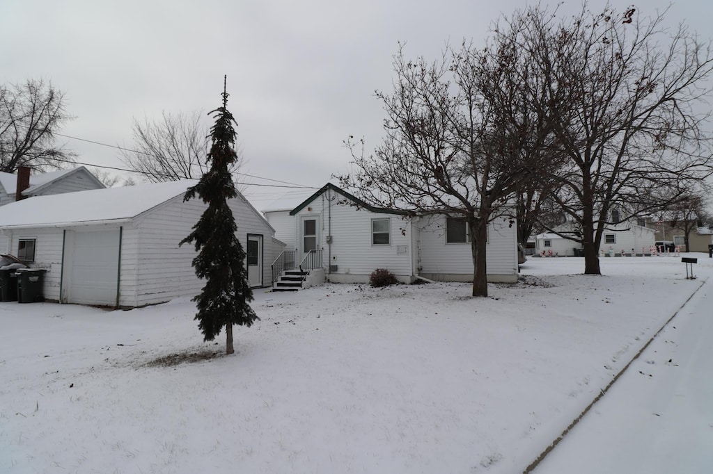 exterior space featuring a garage