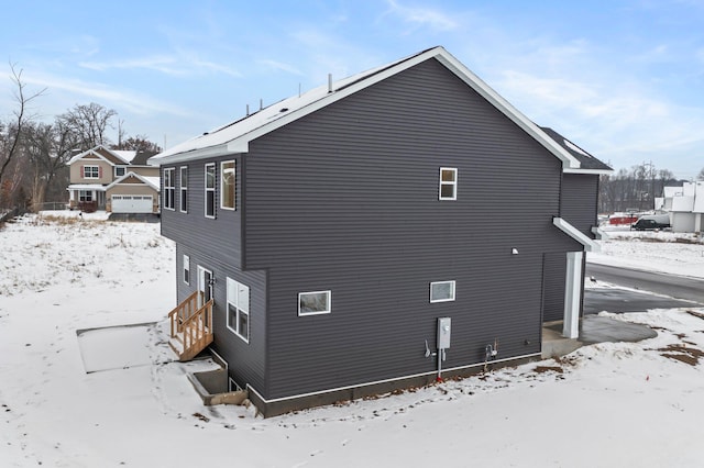 view of snowy exterior