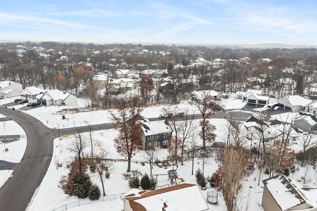 view of snowy aerial view