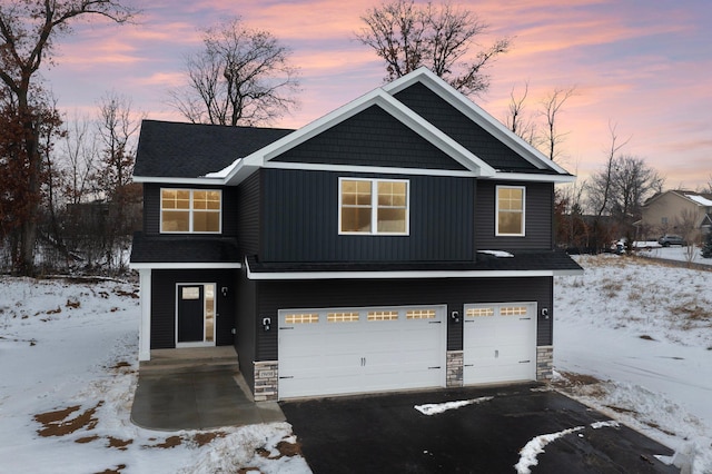 view of front facade with a garage