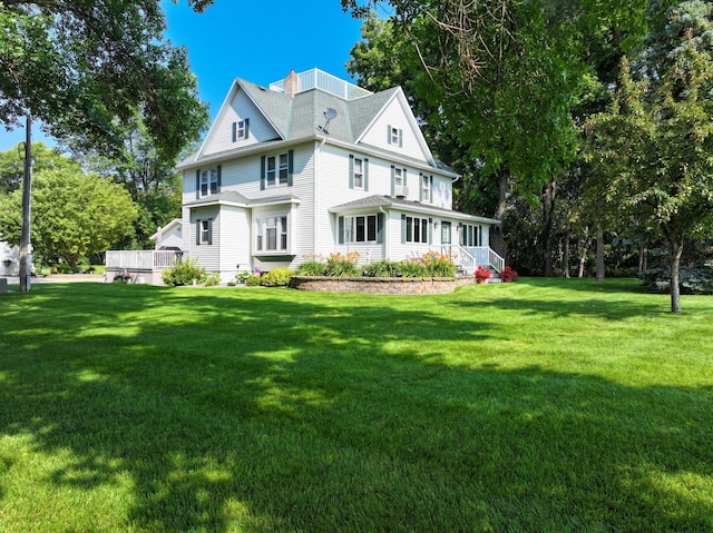 13640 Hagedorn Rd NW, Brandon, MN 56315 - view of front of house featuring a chimney and a front yard