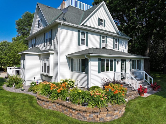 13640 Hagedorn Rd NW, Brandon, MN 56315 - exterior space with a front lawn and a shingled roof