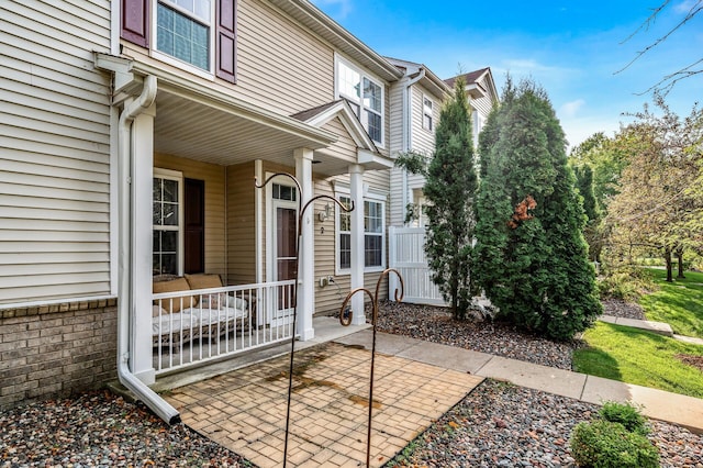 exterior space with covered porch