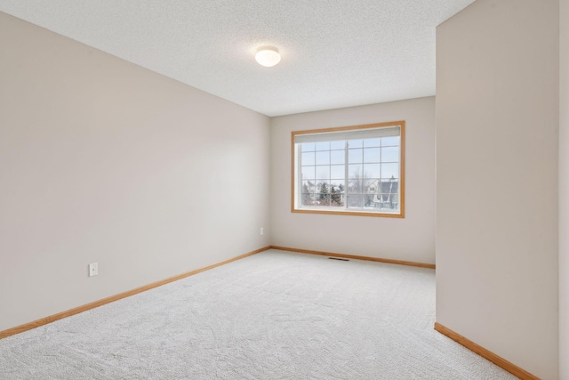 unfurnished room featuring a textured ceiling and carpet flooring