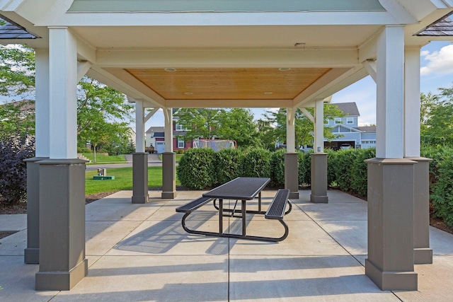 view of patio with a gazebo