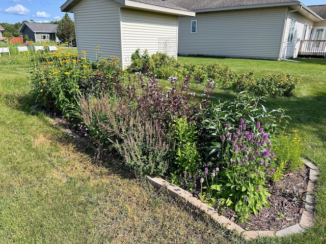 view of yard featuring a deck