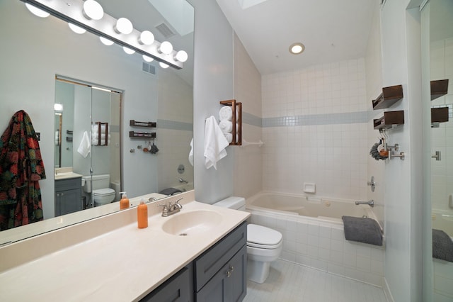 17661 Southridge Ct, Minnetonka, MN 55345 - full bathroom featuring toilet, tile patterned flooring, vanity, and recessed lighting