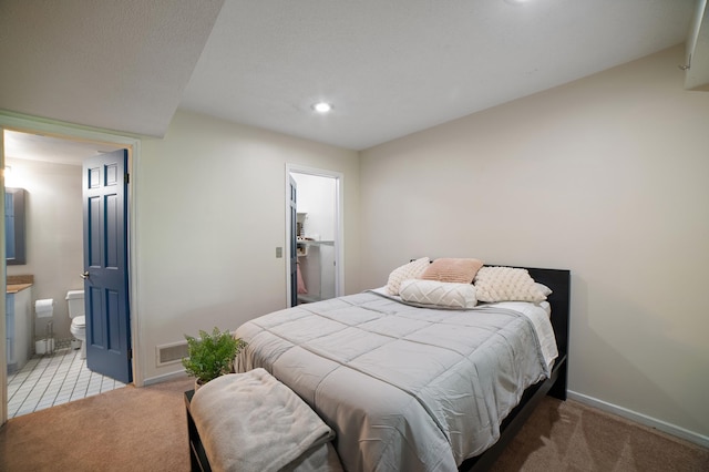 17661 Southridge Ct, Minnetonka, MN 55345 - bedroom with light carpet, recessed lighting, baseboards, and ensuite bath