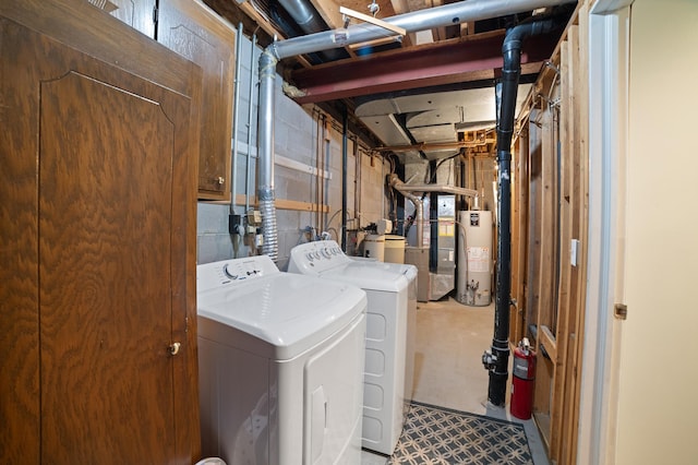 17661 Southridge Ct, Minnetonka, MN 55345 - washroom featuring washer and clothes dryer, water heater, and heating unit