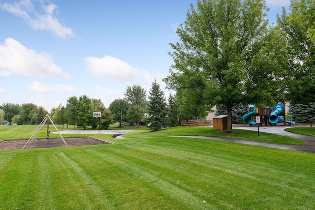 surrounding community featuring a lawn