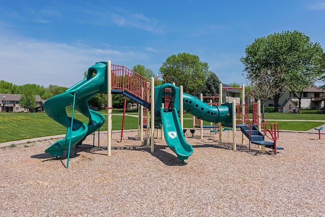 community playground with a yard