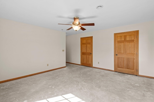 unfurnished room featuring ceiling fan