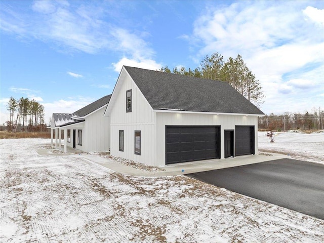 view of snow covered property