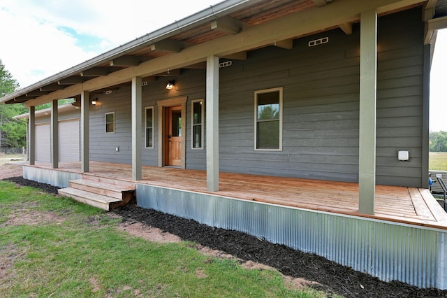 exterior space with covered porch