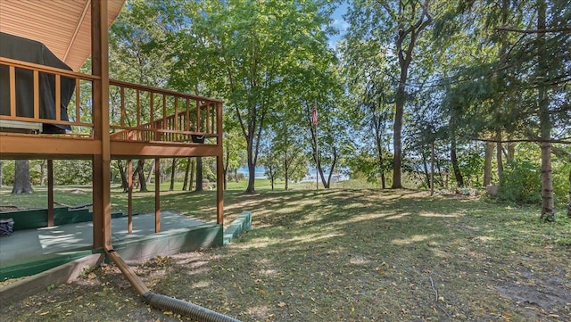 15520 Tamarac Cir NE, Miltona, MN 56354 - view of yard featuring a deck