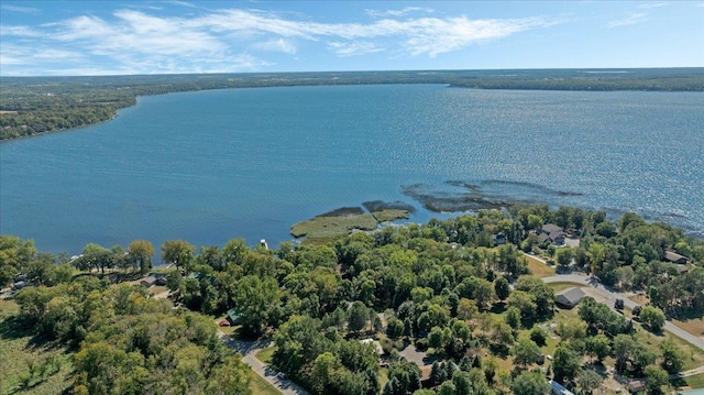 15520 Tamarac Cir NE, Miltona, MN 56354 - drone / aerial view featuring a water view and a forest view