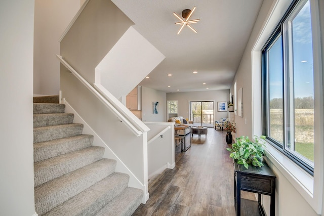 interior space with hardwood / wood-style flooring