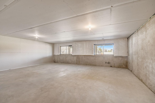 basement with a healthy amount of sunlight