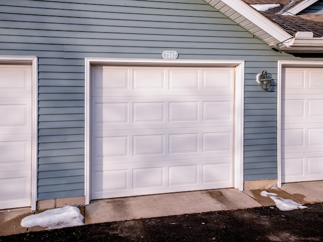 view of garage